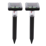 2Pcs Mole Repellent LED Ultrasonic Solar Powered Safe Portable Sturdy Durable Vole Repeller for Hotel Villa Garden