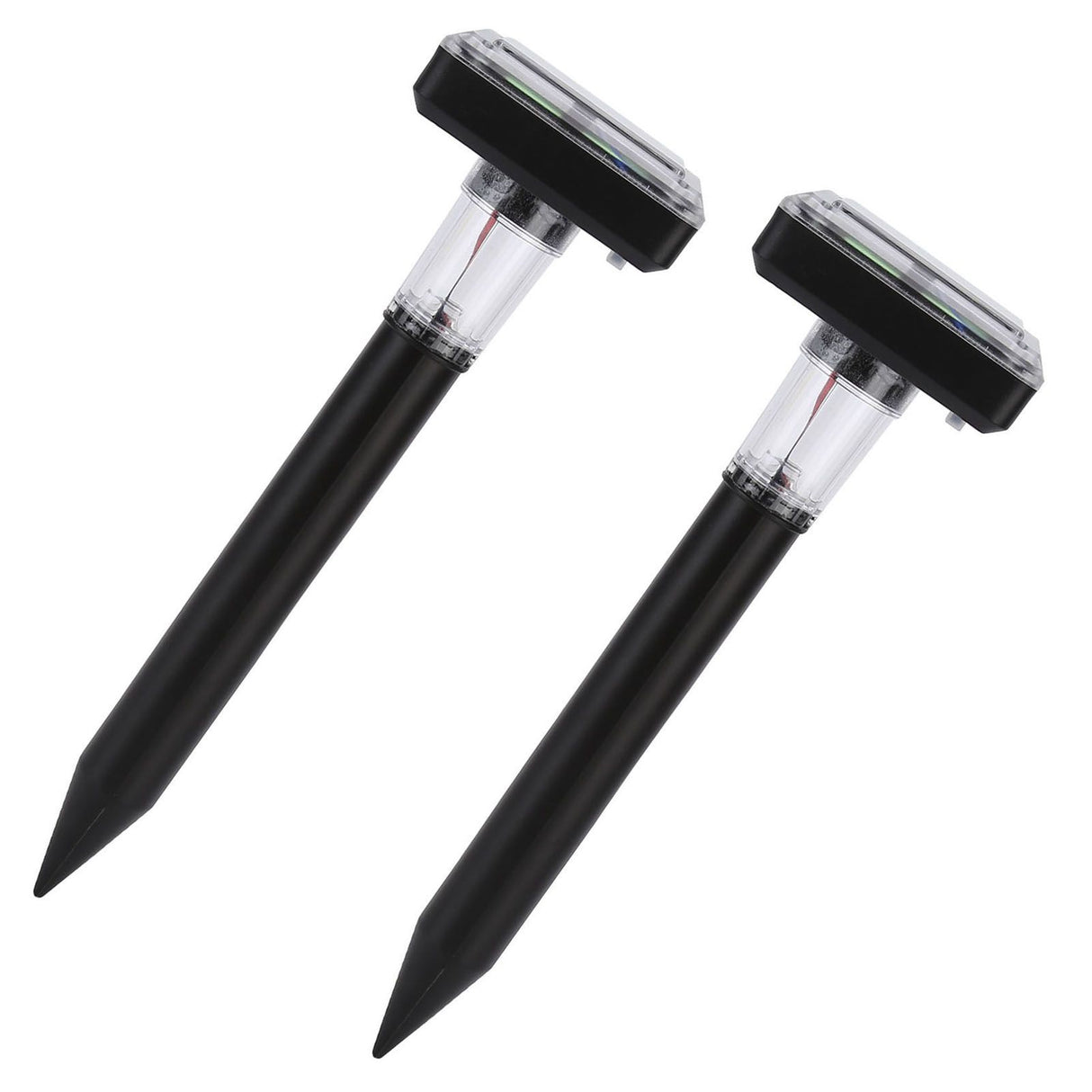 2Pcs Mole Repellent LED Ultrasonic Solar Powered Safe Portable Sturdy Durable Vole Repeller for Hotel Villa Garden