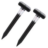 2Pcs Mole Repellent LED Ultrasonic Solar Powered Safe Portable Sturdy Durable Vole Repeller for Hotel Villa Garden - Side View