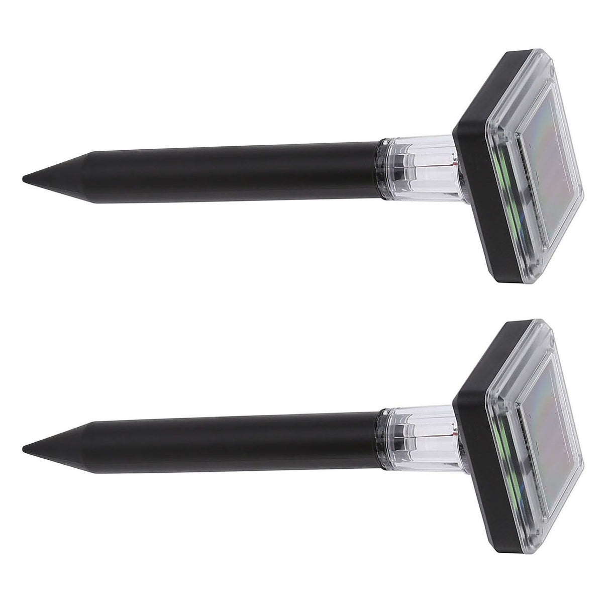 2Pcs Mole Repellent LED Ultrasonic Solar Powered Safe Portable Sturdy Durable Vole Repeller for Hotel Villa Garden