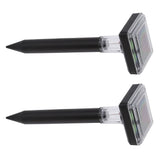 2Pcs Mole Repellent LED Ultrasonic Solar Powered Safe Portable Sturdy Durable Vole Repeller for Hotel Villa Garden - Top-Down View