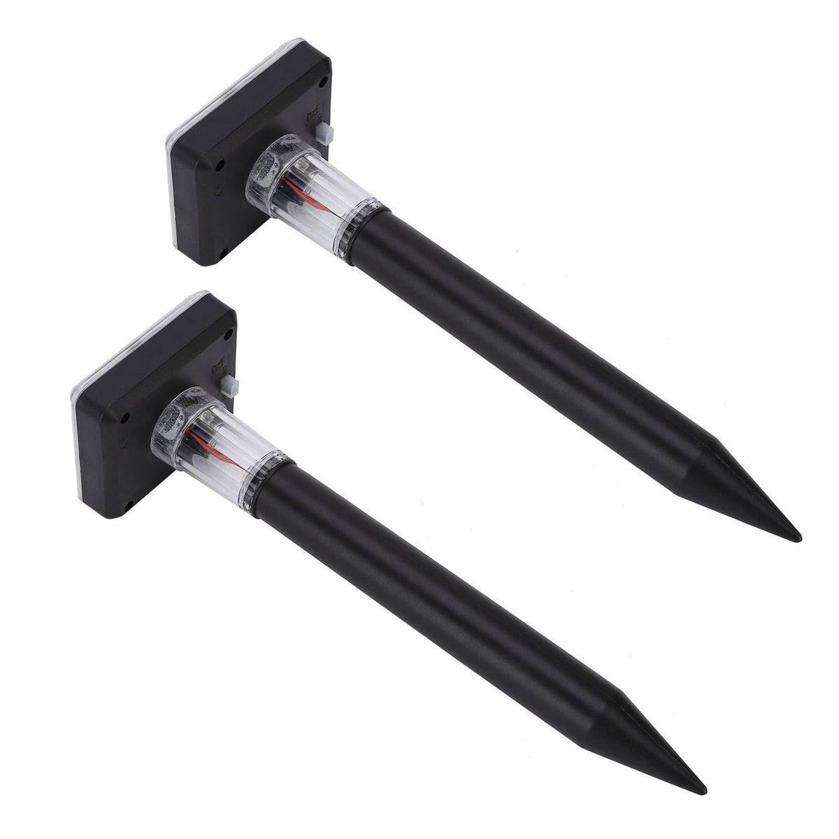 2Pcs Mole Repellent LED Ultrasonic Solar Powered Safe Portable Sturdy Durable Vole Repeller for Hotel Villa Garden