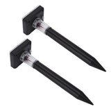 2Pcs Mole Repellent LED Ultrasonic Solar Powered Safe Portable Sturdy Durable Vole Repeller for Hotel Villa Garden