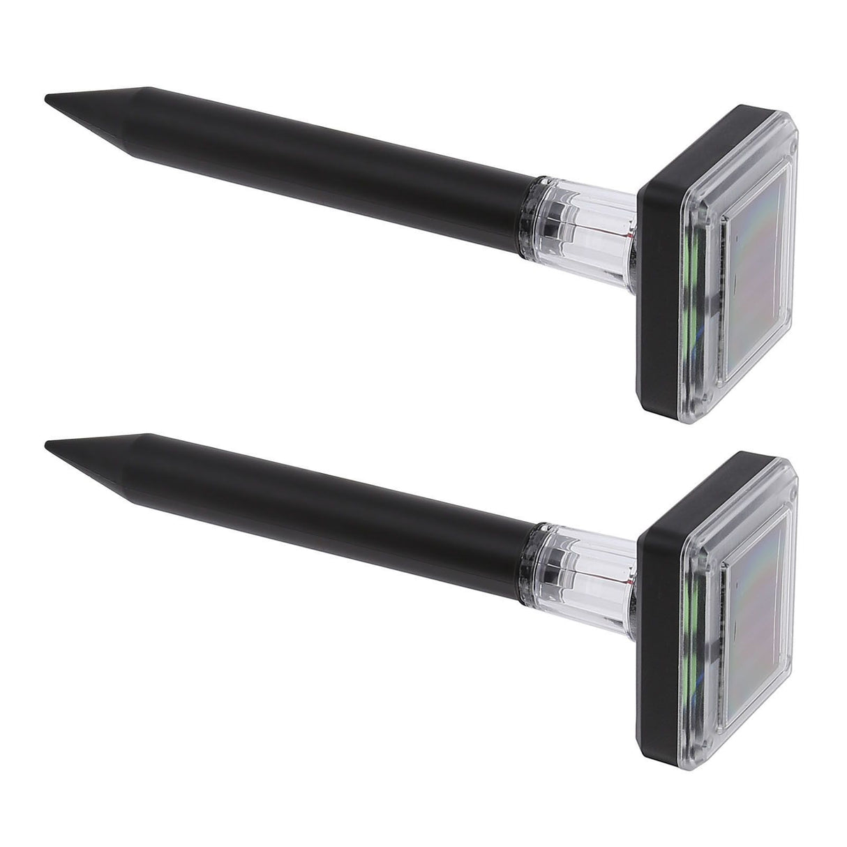 2Pcs Mole Repellent LED Ultrasonic Solar Powered Safe Portable Sturdy Durable Vole Repeller for Hotel Villa Garden