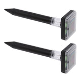 2Pcs Mole Repellent LED Ultrasonic Solar Powered Safe Portable Sturdy Durable Vole Repeller for Hotel Villa Garden - Rear View