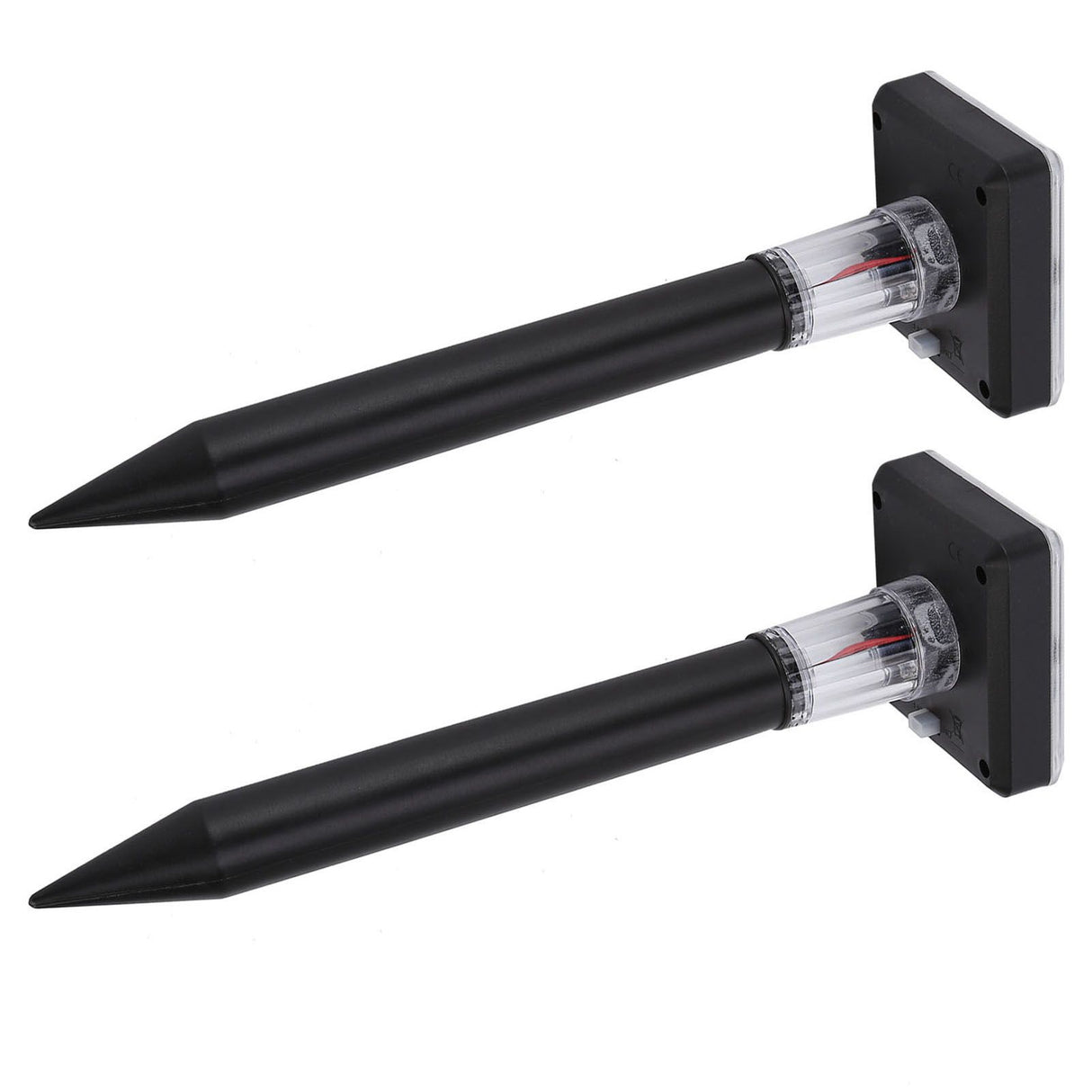2Pcs Mole Repellent LED Ultrasonic Solar Powered Safe Portable Sturdy Durable Vole Repeller for Hotel Villa Garden