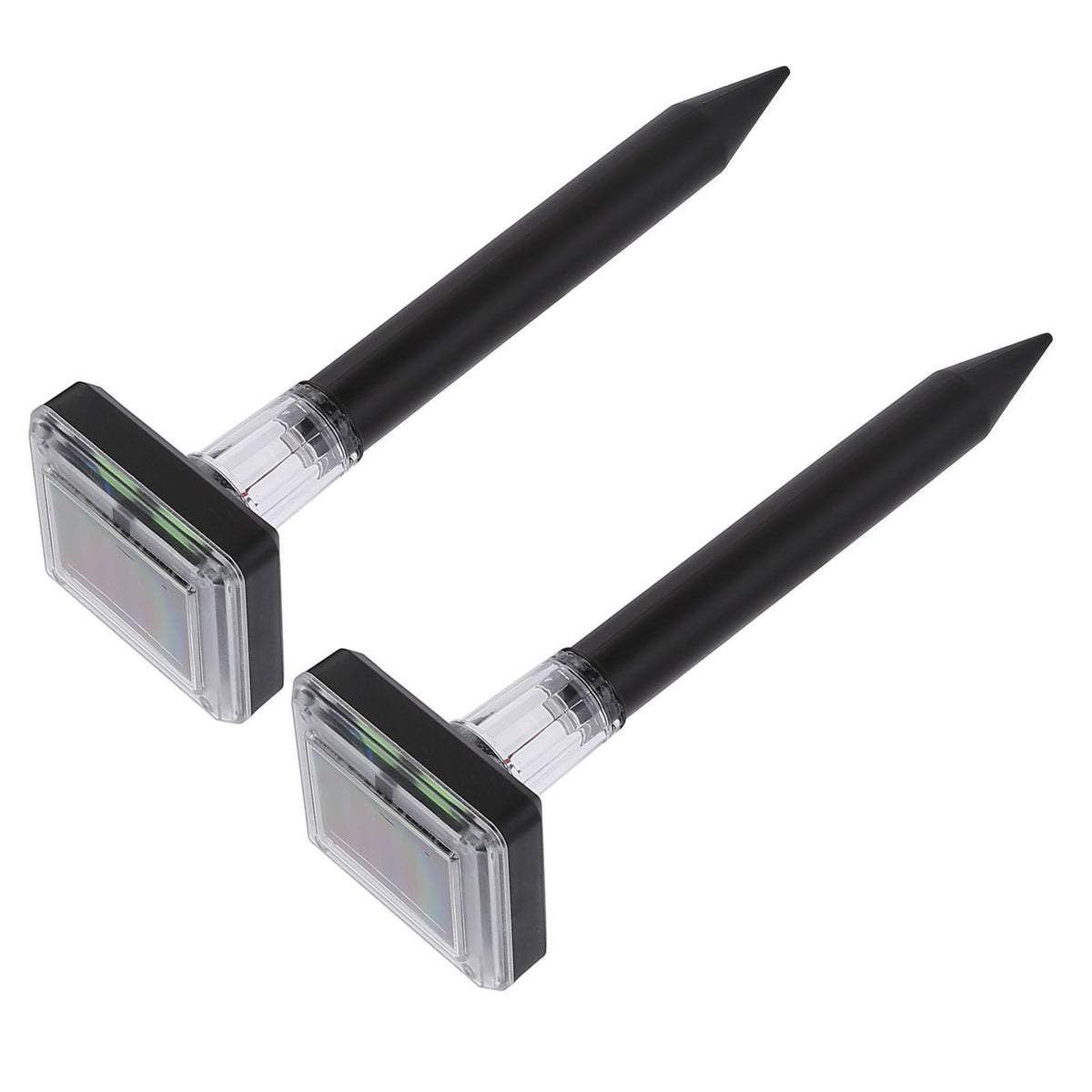 2Pcs Mole Repellent LED Ultrasonic Solar Powered Safe Portable Sturdy Durable Vole Repeller for Hotel Villa Garden