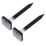 2Pcs Mole Repellent LED Ultrasonic Solar Powered Safe Portable Sturdy Durable Vole Repeller for Hotel Villa Garden