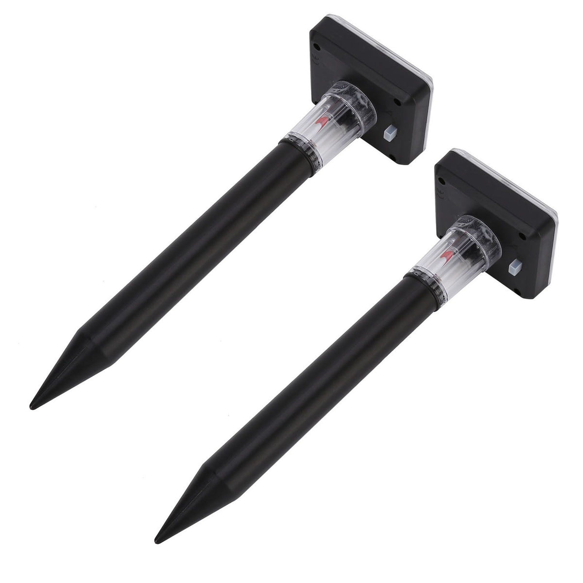 2Pcs Mole Repellent LED Ultrasonic Solar Powered Safe Portable Sturdy Durable Vole Repeller for Hotel Villa Garden