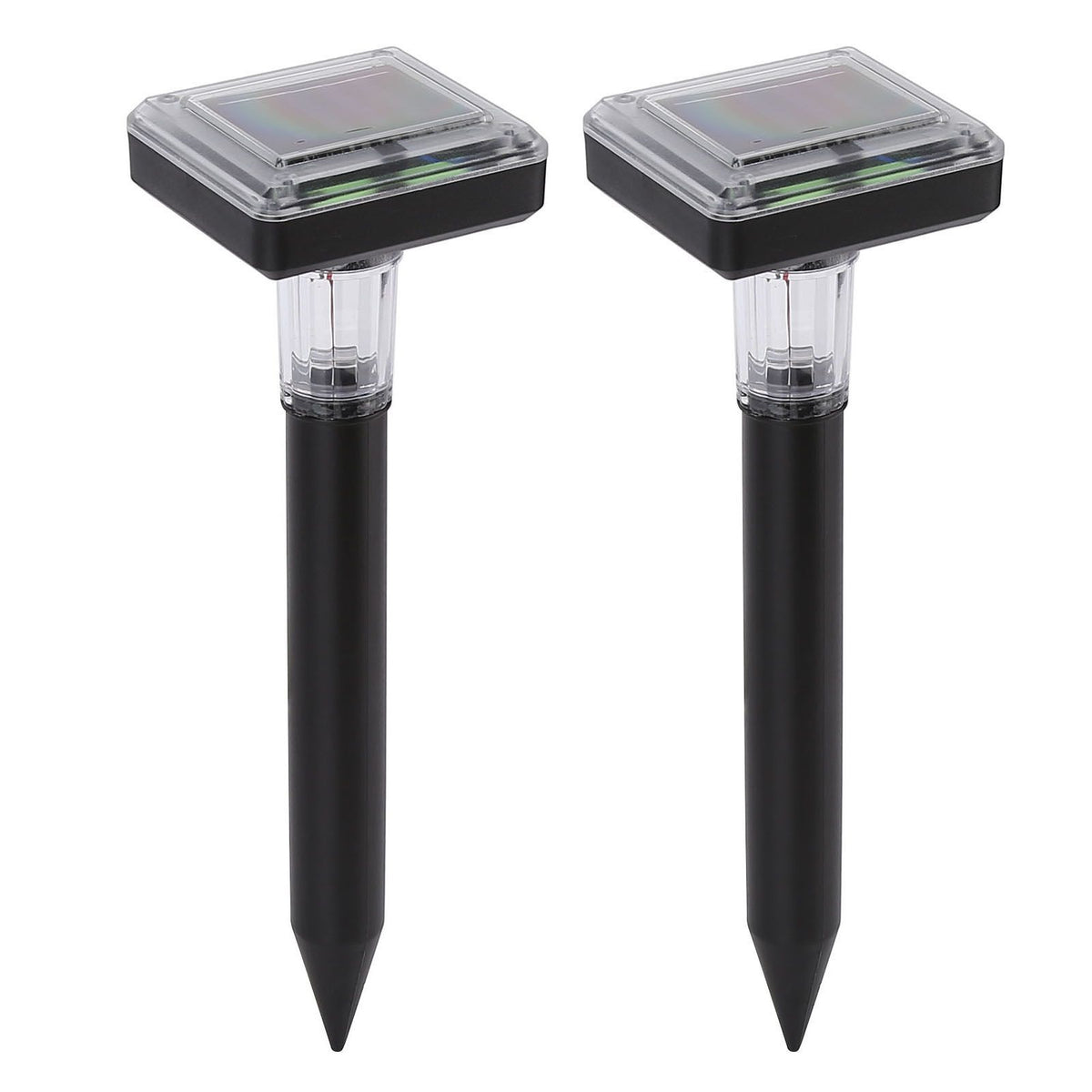2Pcs Mole Repellent LED Ultrasonic Solar Powered Safe Portable Sturdy Durable Vole Repeller for Hotel Villa Garden