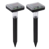 2Pcs Mole Repellent LED Ultrasonic Solar Powered Safe Portable Sturdy Durable Vole Repeller for Hotel Villa Garden