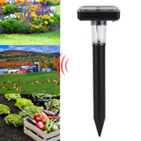 2Pcs Mole Repellent LED Ultrasonic Solar Powered Safe Portable Sturdy Durable Vole Repeller for Hotel Villa Garden