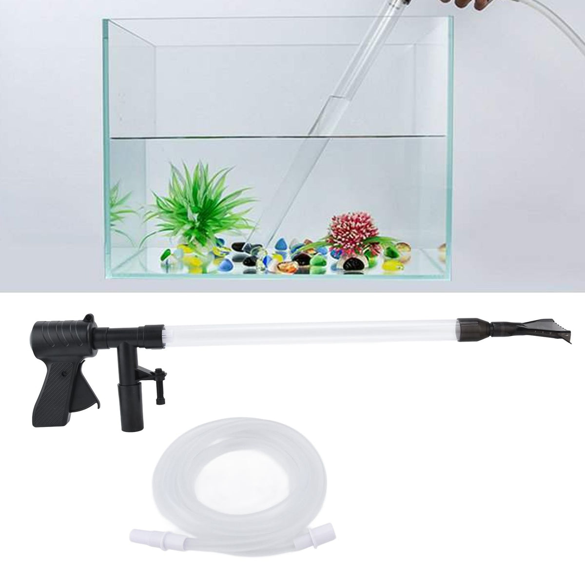 Multifunction Aquarium Gravel Cleaner Water Changer Fish Tank Sand Cleaner with Hose