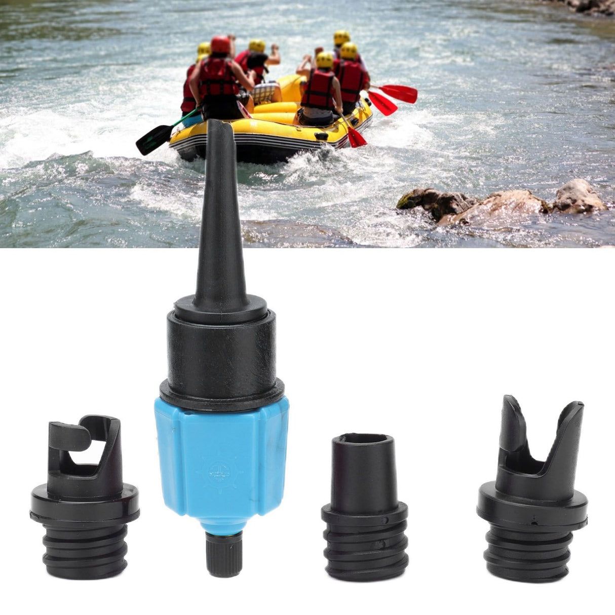 Inflatable SUP Pump Adaptor Portable Multifunctional Air Valve Converter for Paddle Boards Canoes Rubber BoatsBlue