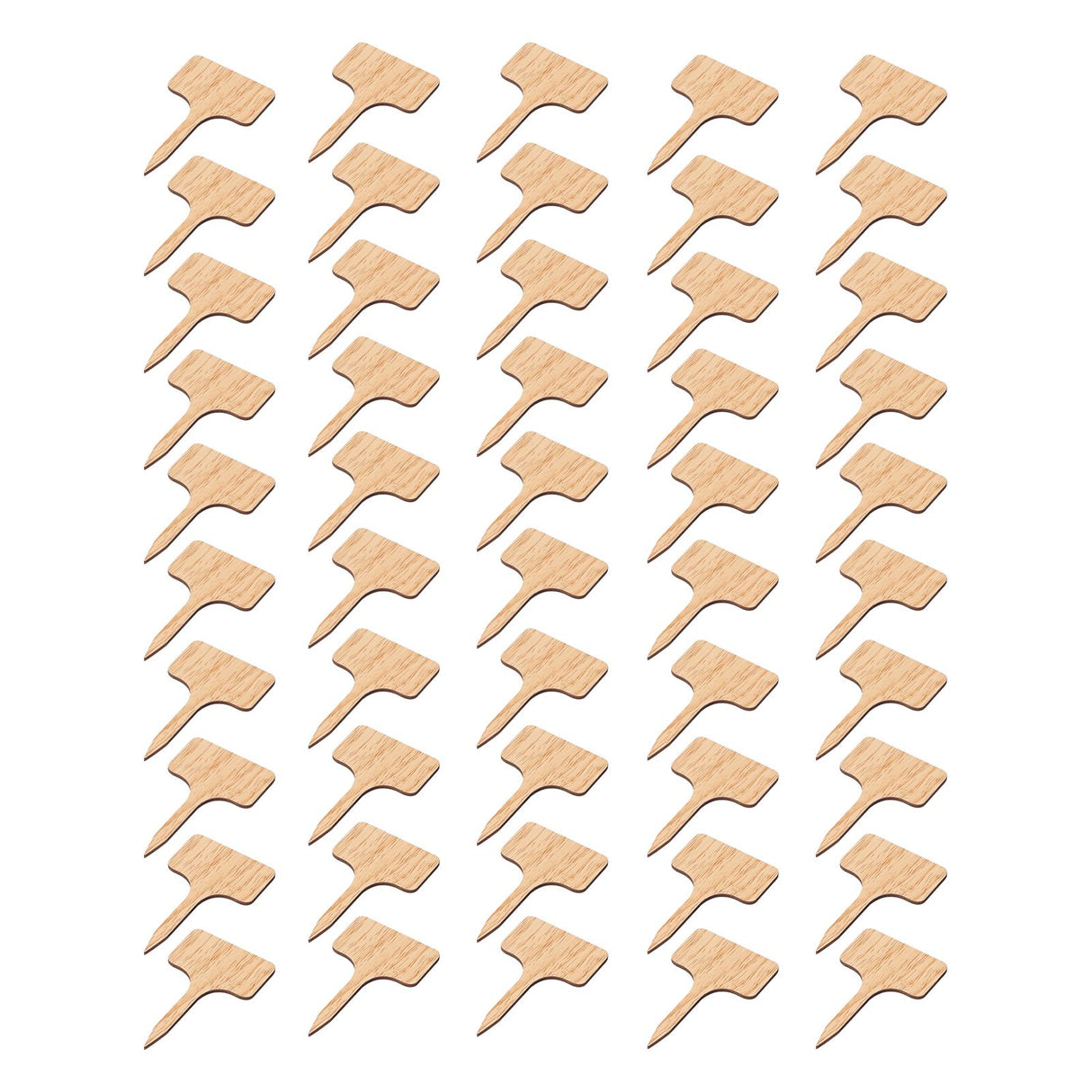 50PCS Bamboo Plant Labels T Type Wooden Plant Sign for Seed Potted Herbs Flowers Vegetables