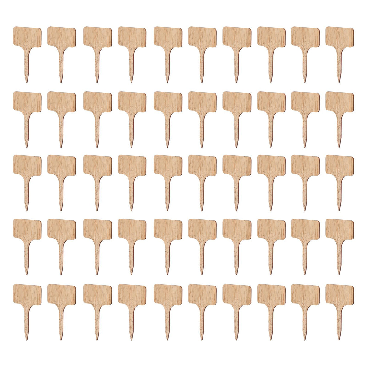 50PCS Bamboo Plant Labels T Type Wooden Plant Sign for Seed Potted Herbs Flowers Vegetables