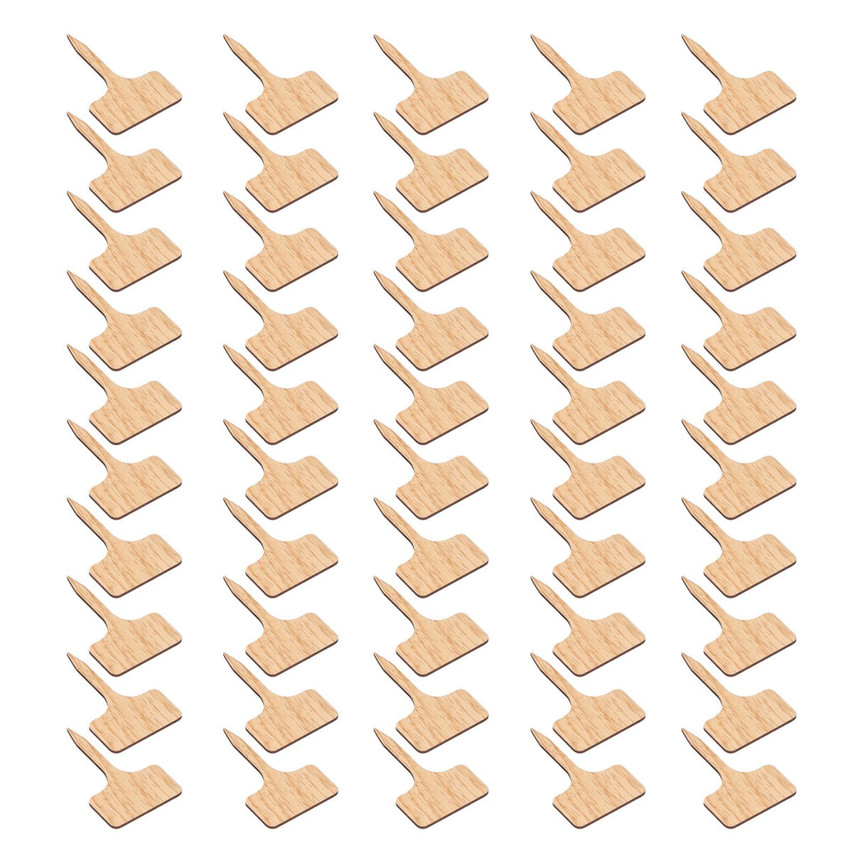 50PCS Bamboo Plant Labels T Type Wooden Plant Sign for Seed Potted Herbs Flowers Vegetables