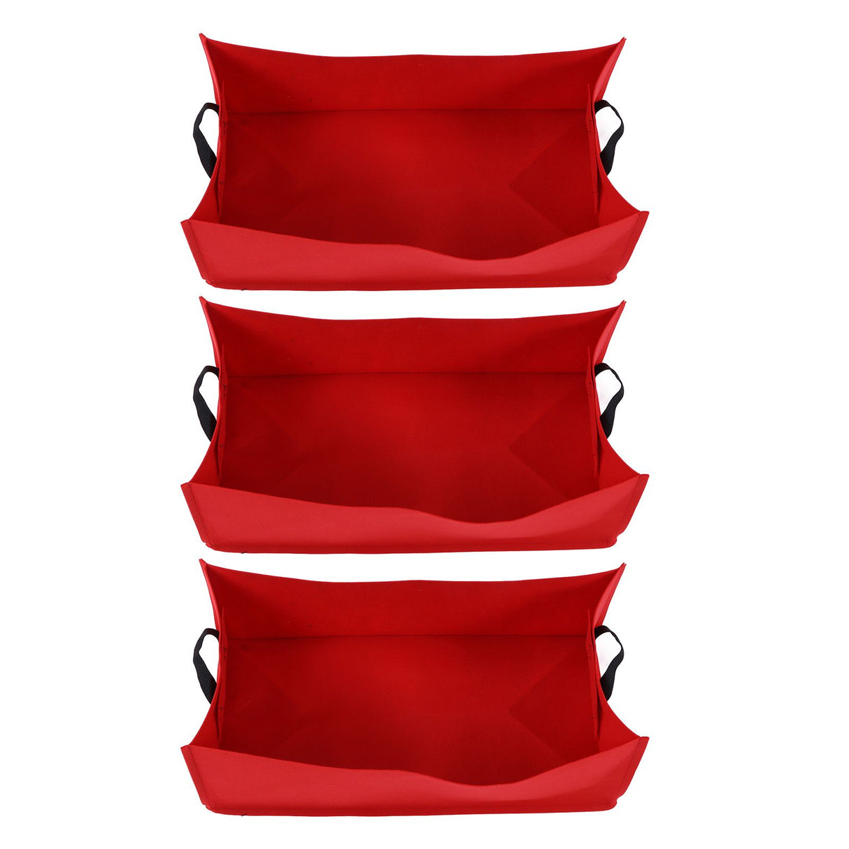 3PCS Thicken Non Woven Vegetable Planting Seedling Grow Bags Garden Planter Bed with HandleRose Red 60x30x20cm