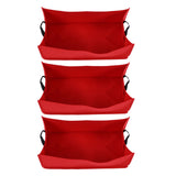 3PCS Thicken Non Woven Vegetable Planting Seedling Grow Bags Garden Planter Bed with HandleRose Red 60x30x20cm - Side View