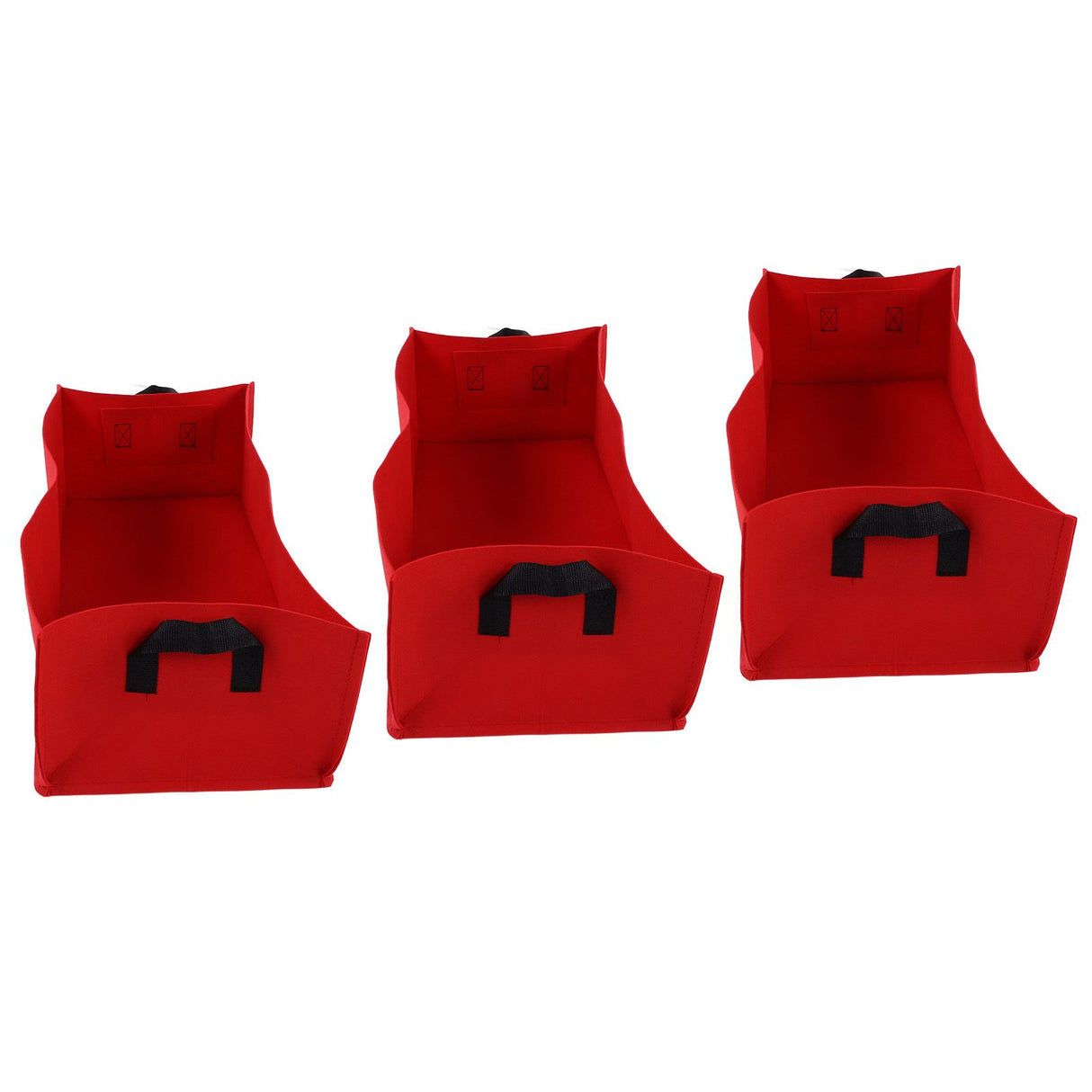 3PCS Thicken Non Woven Vegetable Planting Seedling Grow Bags Garden Planter Bed with HandleRose Red 60x30x20cm
