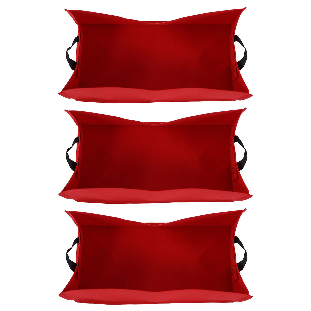 3PCS Thicken Non Woven Vegetable Planting Seedling Grow Bags Garden Planter Bed with HandleRose Red 60x30x20cm