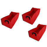 3PCS Thicken Non Woven Vegetable Planting Seedling Grow Bags Garden Planter Bed with HandleRose Red 60x30x20cm - Low Angle
