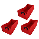 3PCS Thicken Non Woven Vegetable Planting Seedling Grow Bags Garden Planter Bed with HandleRose Red 60x30x20cm