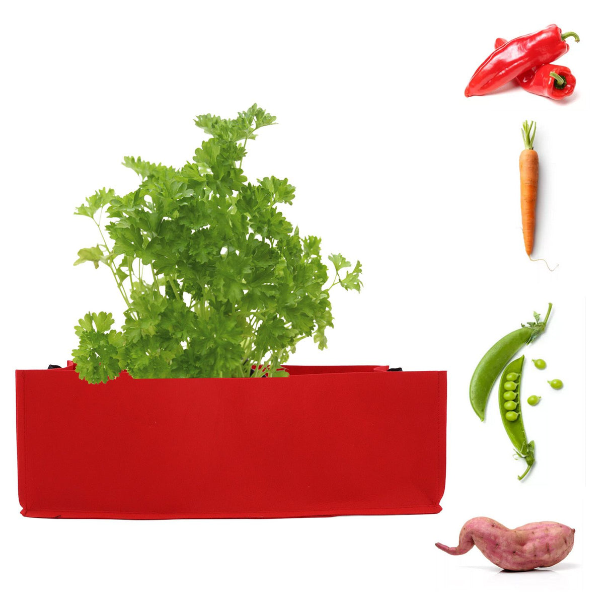 3PCS Thicken Non Woven Vegetable Planting Seedling Grow Bags Garden Planter Bed with HandleRose Red 60x30x20cm