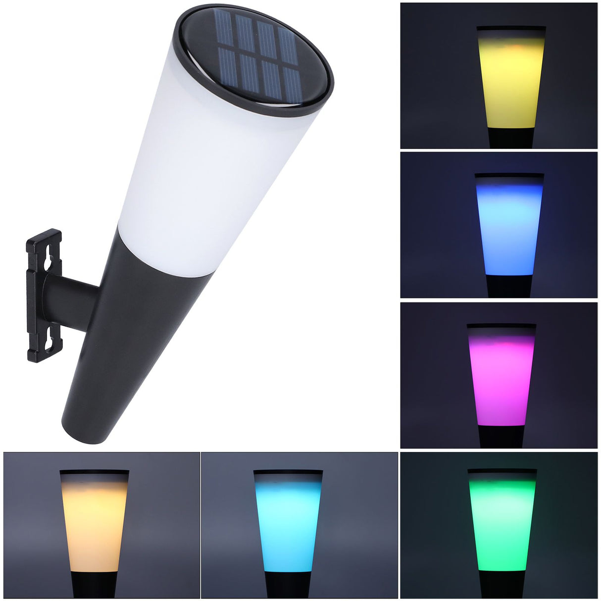 Solar Wall Lamp Warm White RGB Cordless Safe Modern Design Sturdy Durable Outdoor Lamp for Garden Garage BackyardRGB