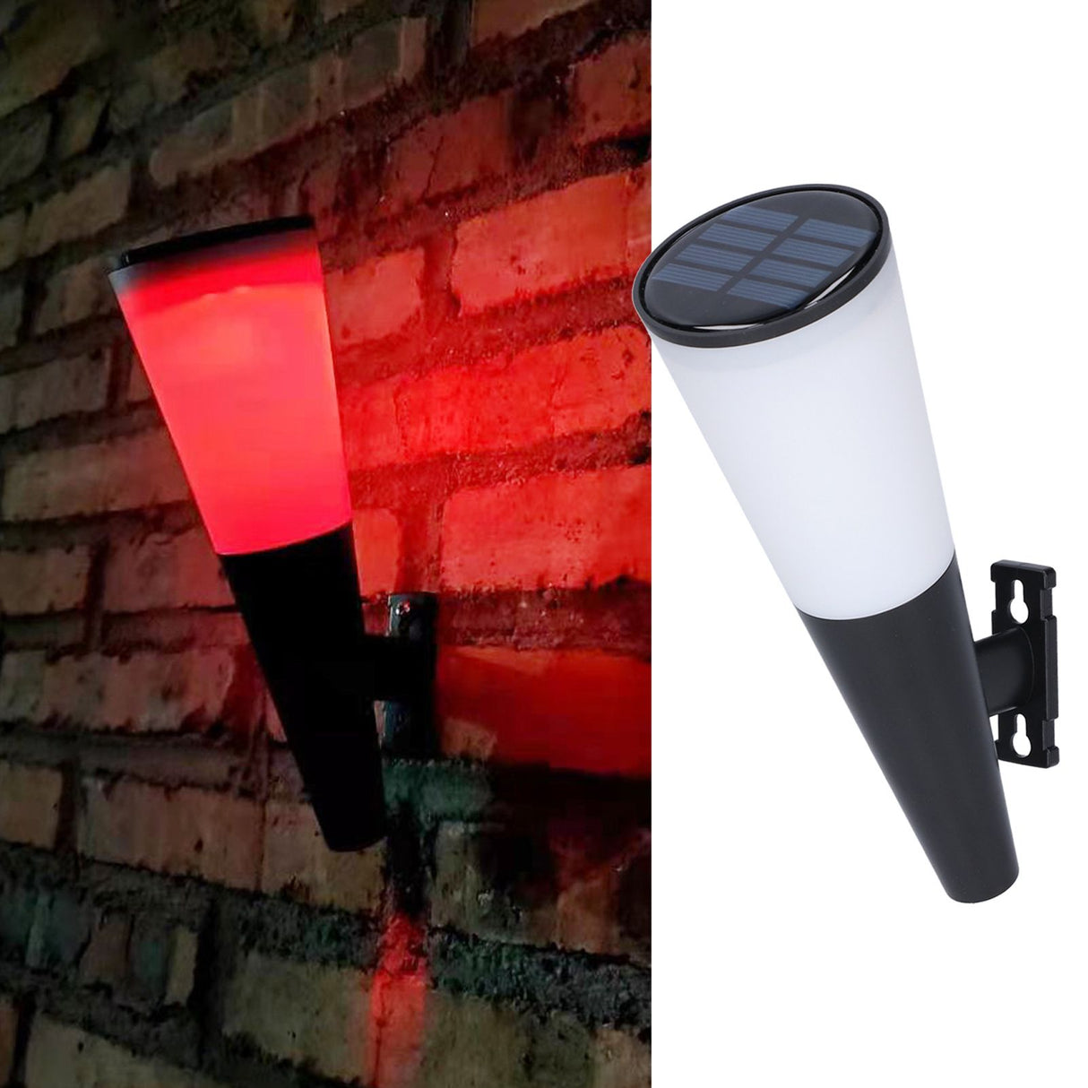 Solar Wall Lamp Warm White RGB Cordless Safe Modern Design Sturdy Durable Outdoor Lamp for Garden Garage BackyardRGB