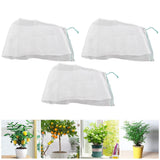 3Pcs Garden Plant Netting with Green Drawstring Potted Plant Fruit Tree Protector Insect Birds Prevention105x140cm / 41.3x55.1in - Extra Image