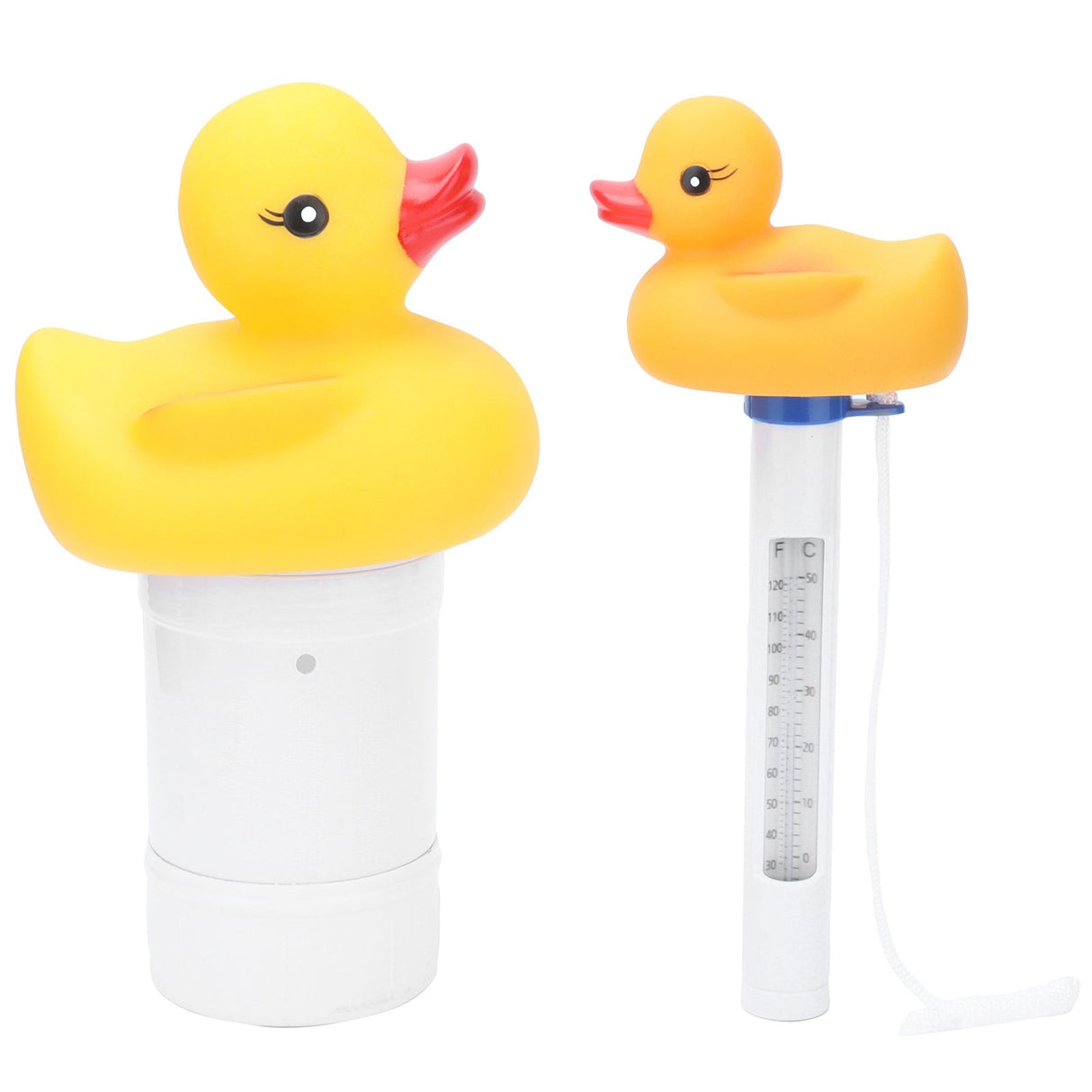 2Pcs Water Thermometer Set High Temperature Resistant Pool Chlorine Dispenser for Pond Swimming Pool