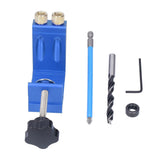 15° Oblique Hole Locator Positioner Woodworking Hole Jig Dowel Drill Kit Carpentry AccessoryBlue