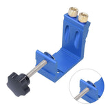 15° Oblique Hole Locator Positioner Woodworking Hole Jig Dowel Drill Kit Carpentry AccessoryBlue