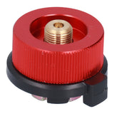 2Pcs Outdoor Camping Furnace Stove Adapter Gas Tank Converter with Self Closing Function Red - Side View