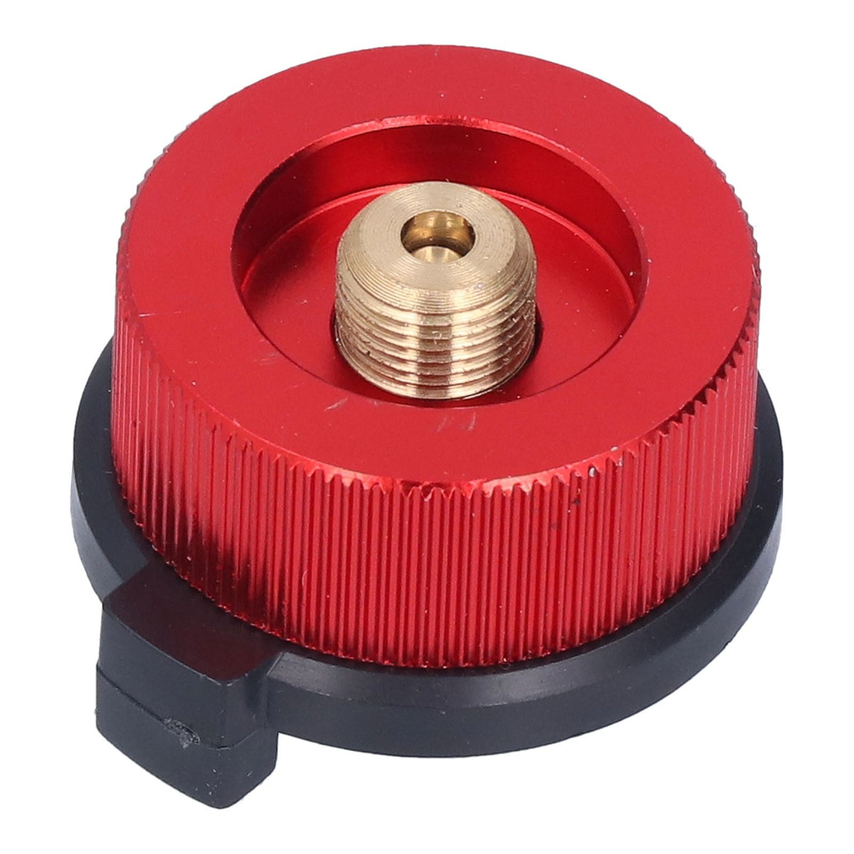 2Pcs Outdoor Camping Furnace Stove Adapter Gas Tank Converter with Self Closing Function Red