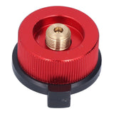 2Pcs Outdoor Camping Furnace Stove Adapter Gas Tank Converter with Self Closing Function Red - Rear View