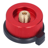 2Pcs Outdoor Camping Furnace Stove Adapter Gas Tank Converter with Self Closing Function Red