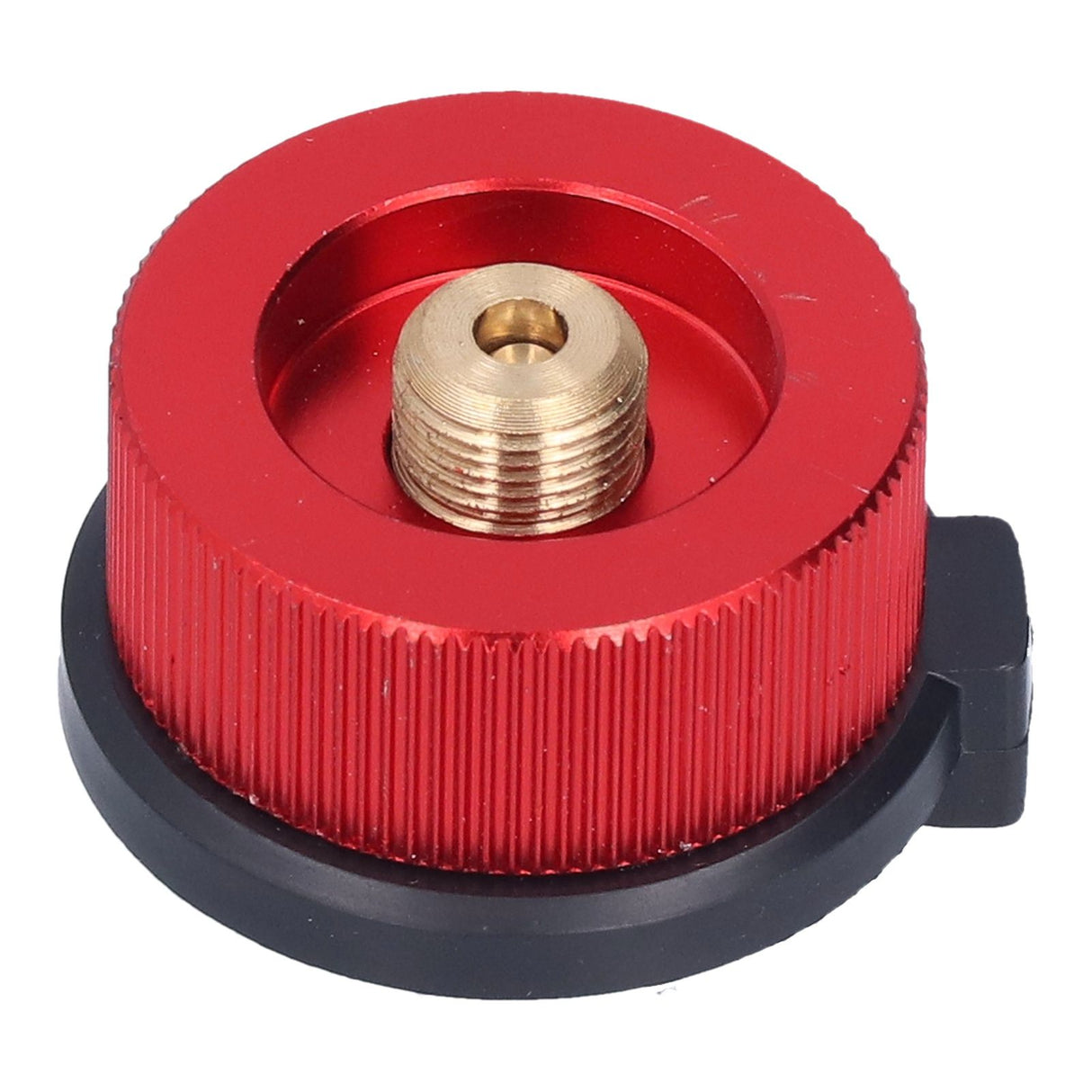 2Pcs Outdoor Camping Furnace Stove Adapter Gas Tank Converter with Self Closing Function Red