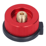 2Pcs Outdoor Camping Furnace Stove Adapter Gas Tank Converter with Self Closing Function Red