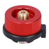 2Pcs Outdoor Camping Furnace Stove Adapter Gas Tank Converter with Self Closing Function Red