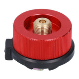 2Pcs Outdoor Camping Furnace Stove Adapter Gas Tank Converter with Self Closing Function Red