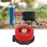 2Pcs Outdoor Camping Furnace Stove Adapter Gas Tank Converter with Self Closing Function Red