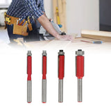 4Pcs/Set Woodworking Trimming Cutter Head with Bearing Straight Knife Woodworker Tool
