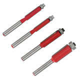 4Pcs/Set Woodworking Trimming Cutter Head with Bearing Straight Knife Woodworker Tool