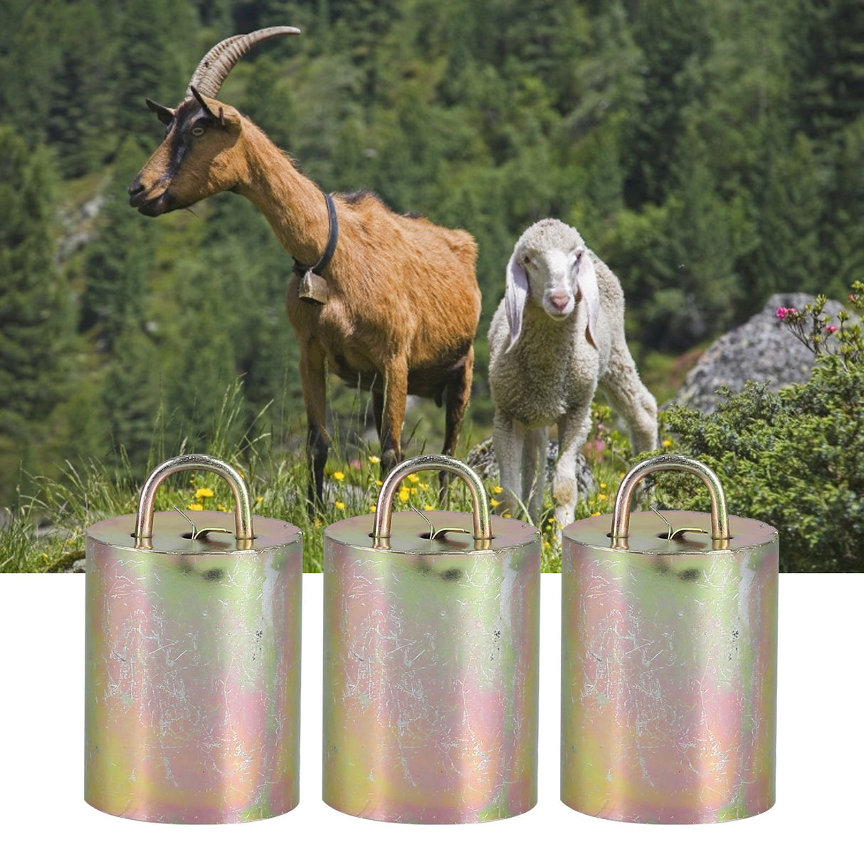 3Pcs Alloy Livestock Bell Thickened Anti Lost Sheep Bell for Cow Outdoor Stock FarmNo. 3 Bell