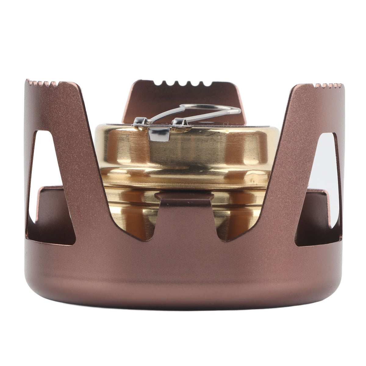 Portable Ethanol Stove Burner Outdoor Camping Cooker Furnace Cookware with Storage Bag Coffee Color