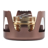 Portable Ethanol Stove Burner Outdoor Camping Cooker Furnace Cookware with Storage Bag Coffee Color - Side View