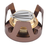 Portable Ethanol Stove Burner Outdoor Camping Cooker Furnace Cookware with Storage Bag Coffee Color - 45-Degree Angle
