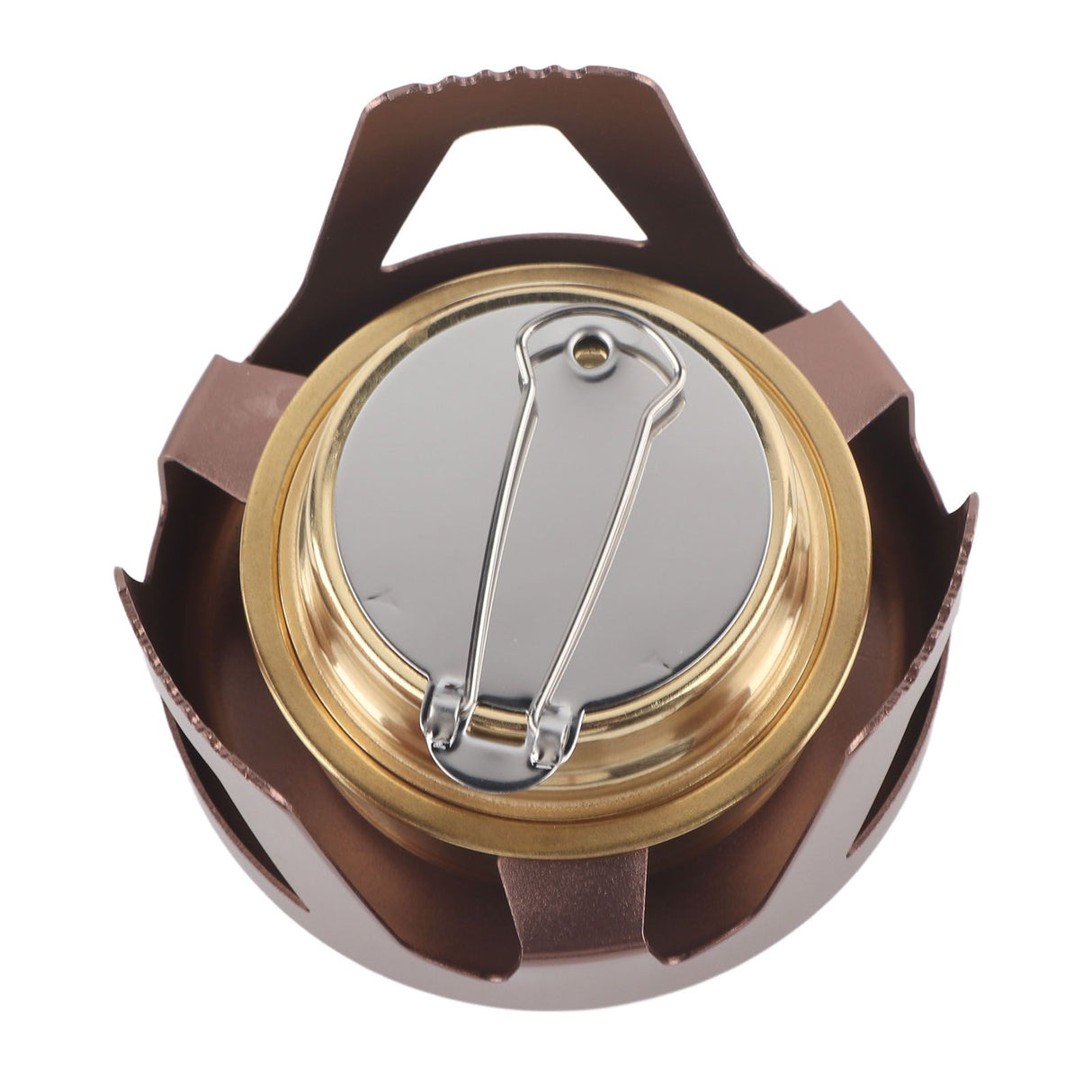 Portable Ethanol Stove Burner Outdoor Camping Cooker Furnace Cookware with Storage Bag Coffee Color